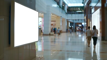Blank billboard in luxury shopping mall : Generative AI