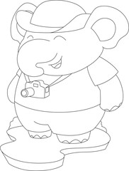 Elephant Photografer Camera Animal Vector Graphic Art Illustration