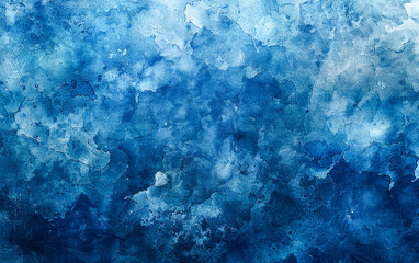 Abstract watercolor paint background in gradient deep blue hues, accentuated by a liquid fluid grunge texture