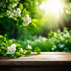 spring flowers on wooden background