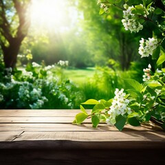 flowers on wooden background