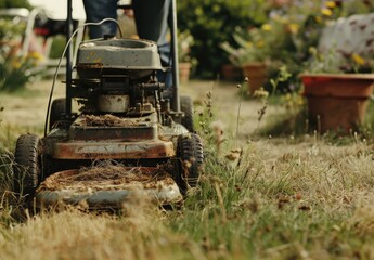 "Backyard Maintenance: Mowing the Lawn"