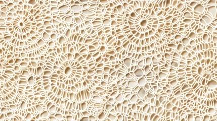 Foto op Canvas seamless texture of vintage crochet lace with a textured, handcrafted appearance in a cream or beige color © pvl0707