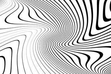 Elegant background, Digital image with a psychedelic stripes. Wave design black and white.  Vector illustration   - 787416100