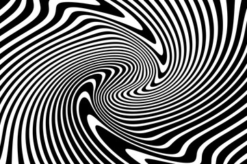 Elegant background, Digital image with a psychedelic stripes. Wave design black and white.  Vector illustration  