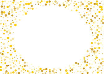 Frame, festive pattern with golden round glitter, confetti. Vector illustration  - 787416135