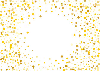 Frame, festive pattern with golden round glitter, confetti. Vector illustration  - 787416139