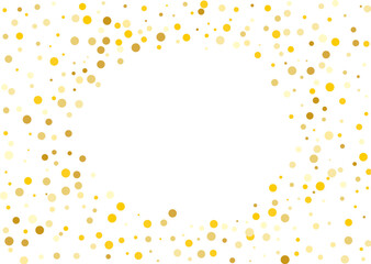 Frame, festive pattern with golden round glitter, confetti. Vector illustration  - 787416145