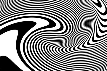 Elegant background, Digital image with a psychedelic stripes. Wave design black and white.  Vector illustration   - 787416150
