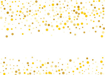 Frame, festive pattern with golden round glitter, confetti. Vector illustration  - 787416155