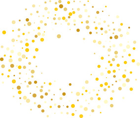 Frame, festive pattern with golden round glitter, confetti. Vector illustration  - 787416162