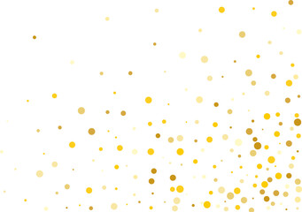 Frame, festive pattern with golden round glitter, confetti. Vector illustration 