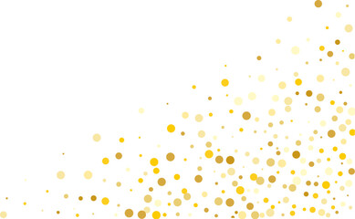 Frame, festive pattern with golden round glitter, confetti. Vector illustration. 