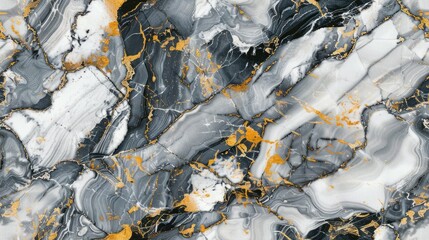 seamless texture resembling Calacatta marble with bold, thick grey and gold veining
