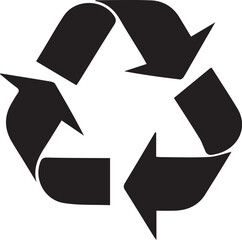 Recycle symbol icon. silhouette vector
