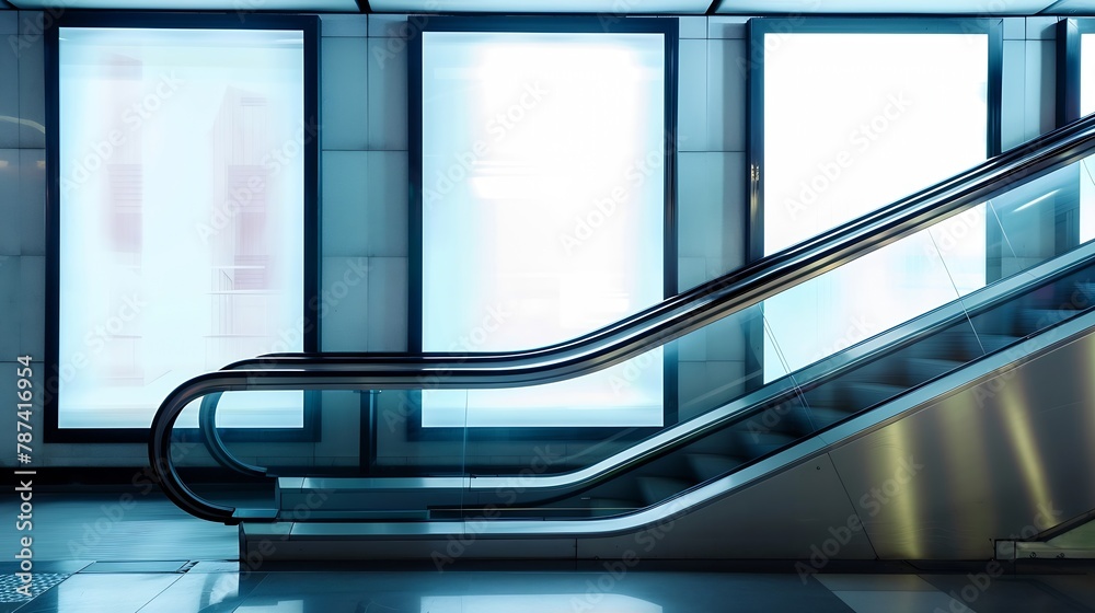Poster blank poster mockup in metro station three big vertical portrait orientation blank poster with metro