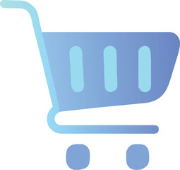 shopping cart, icon colored shapes gradient