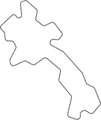 dot line drawing of laos map.