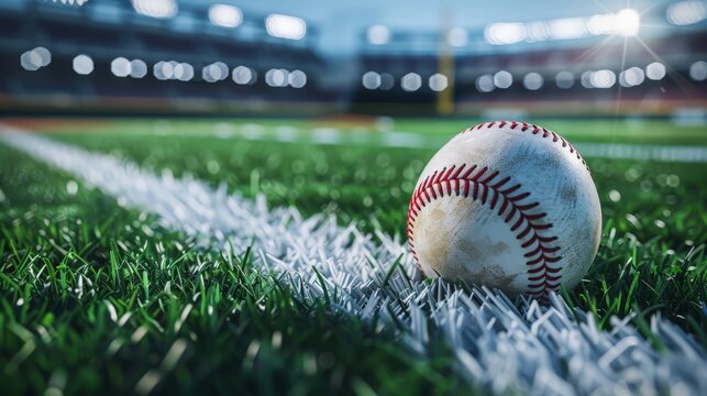 closeup baseball, A baseball stadium with fans in the stands - Powered by Adobe