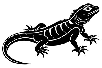 Lizard silhouette vector style white background