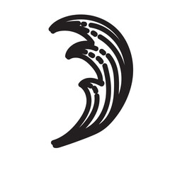 Plant Vector Icon with. Engraving style in Black and White