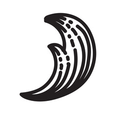 Plant Vector Icon with. Engraving style in Black and White