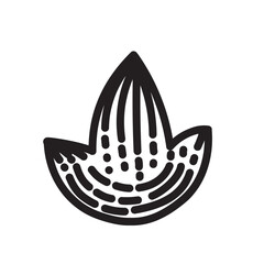 Plant Vector Icon with. Engraving style in Black and White