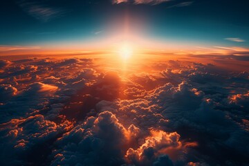 Fototapeta premium Stunning cloudscape illuminated by a sunset