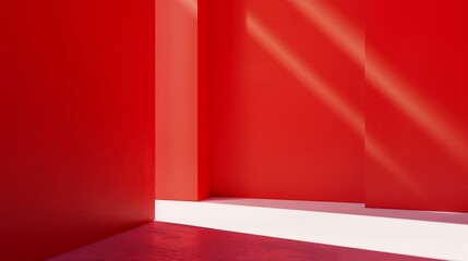 Logo mockup red facade sign : Generative AI