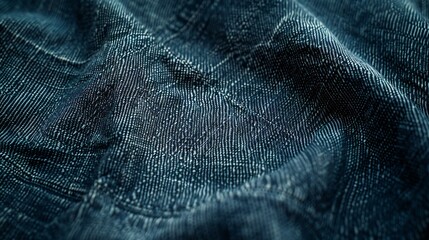 Macro view of texture of a denim canvas
