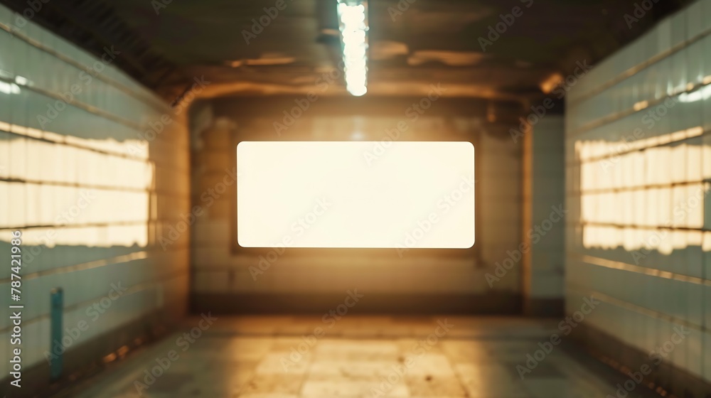 Poster Billboard in subway white background : Generative AI