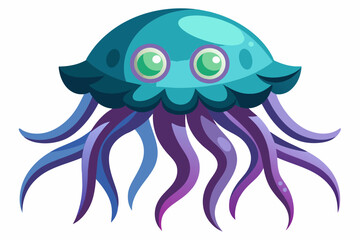 Mysterious Jellyfish vector illustration white background