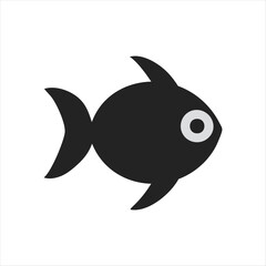 Fish or seafood flat icon for food apps and websites, Isolated cartoon icon aquarium animals.Vector illustration of tropical fish on a white background.