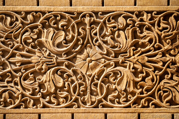 Rajasthan floral carving pattern, India