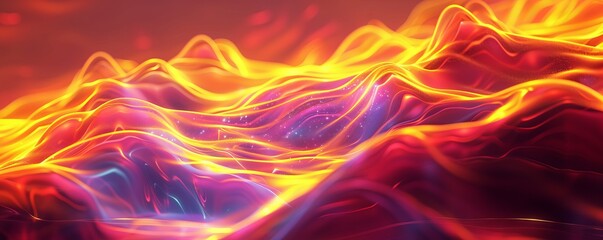 Fototapeta premium Cosmic energy. Bright neon background.