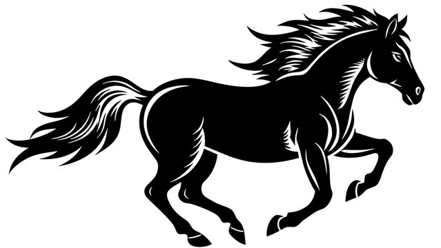 horse silhouette vector illustration