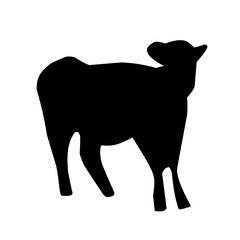 Flat design cow silhouettes collection.