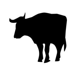 Flat design cow silhouettes collection.