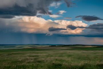 Sky covered with nimbostratus clouds, chance of rain
