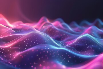 Abstract digital background with pink and blue glowing lines