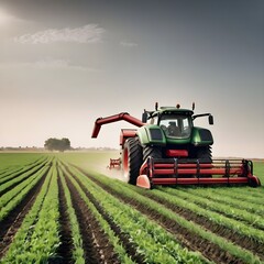Fototapeta premium combine harvester working on a field