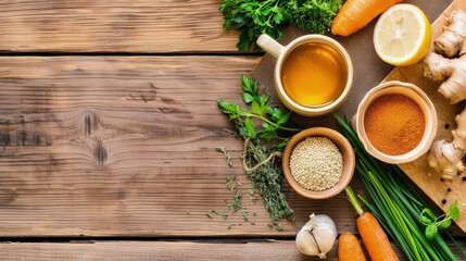 Top view of a healthy food vegan set. Vibrant and nourishing: A captivating top view of a vegan meal, featuring a colorful mix of fresh produce and plant-based proteins.