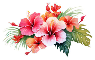 Obraz premium PNG Tropical tree flower hibiscus plant.