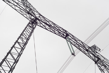 Metal support of a high-voltage power line.