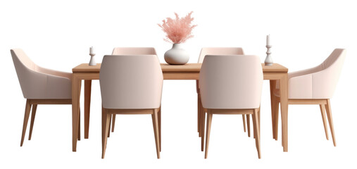 Naklejka premium PNG A modern dinning furniture set chair table room. 