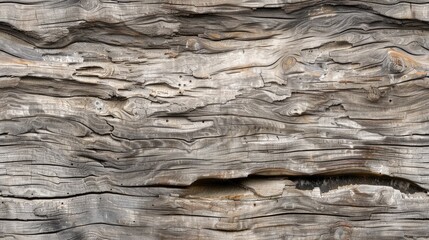 seamless texture of driftwood with a weathered, greyish-brown surface, showcasing the natural textures and grooves - obrazy, fototapety, plakaty