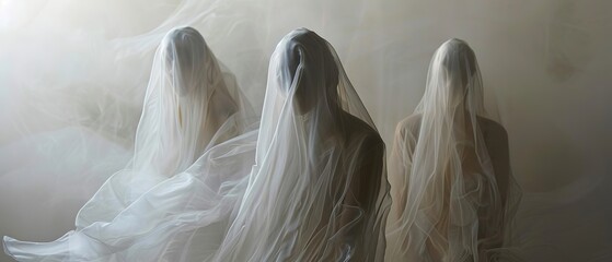 thereal figures shrouded in translucent veils.