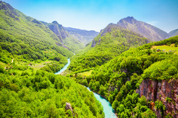 Tara river canyon in Montenegro