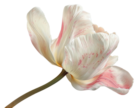 PNG Oil painting of a close up on pale tulip blossom flower petal.