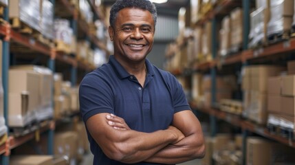 A Happy Warehouse Employee Smiling